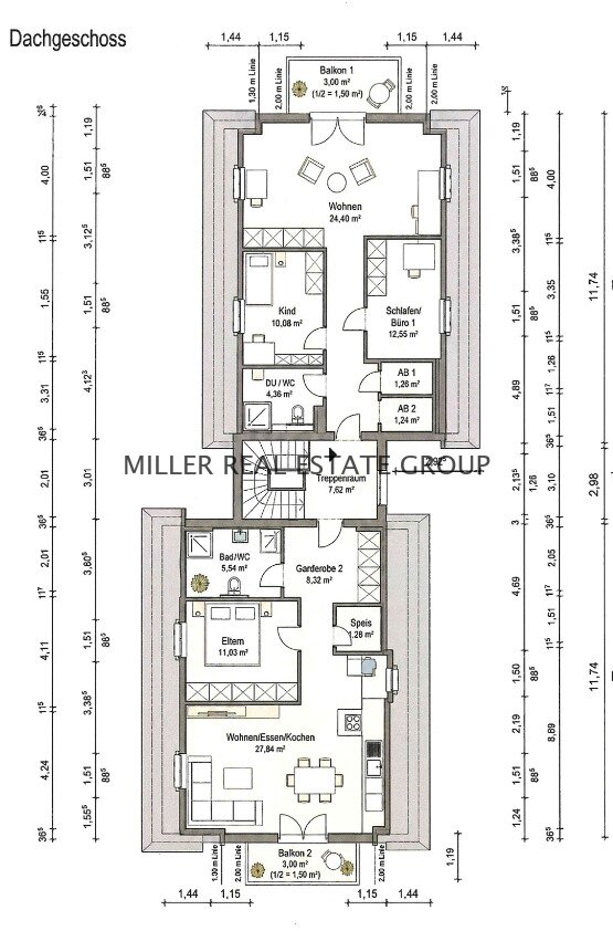Exklusive Neubau-Dachgeschosswohnung in Ingolstadt-Unterhaunstadt – ca. 116 m², Erstbezug, KfW 55 & zwei separat nutzbare Wohnbereiche!