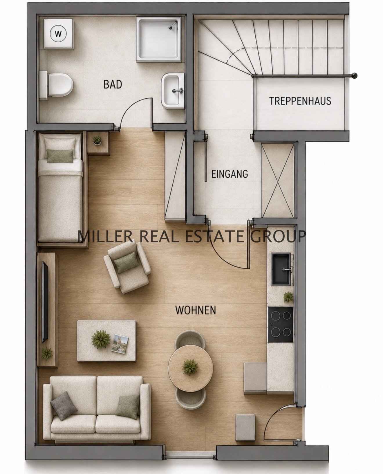1-Zimmer-Dachgeschosswohnung in Ingolstadt-Friedrichshofen – ruhige zweite Reihe mit Tiefgaragenstellplatz!