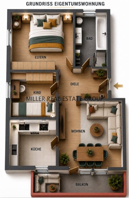 3-Zimmer-Eigentumswohnung in Ingolstadt-Süd – Südwestbalkon, Einbauküche & Carport nahe Hauptbahnhof!