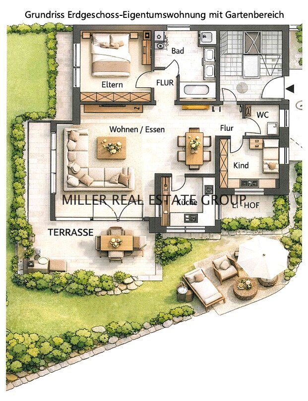 Exklusive Terrassenwohnung mit großem Garten & Einliegerwohnung – Ingolstadt zentrumsnah!
