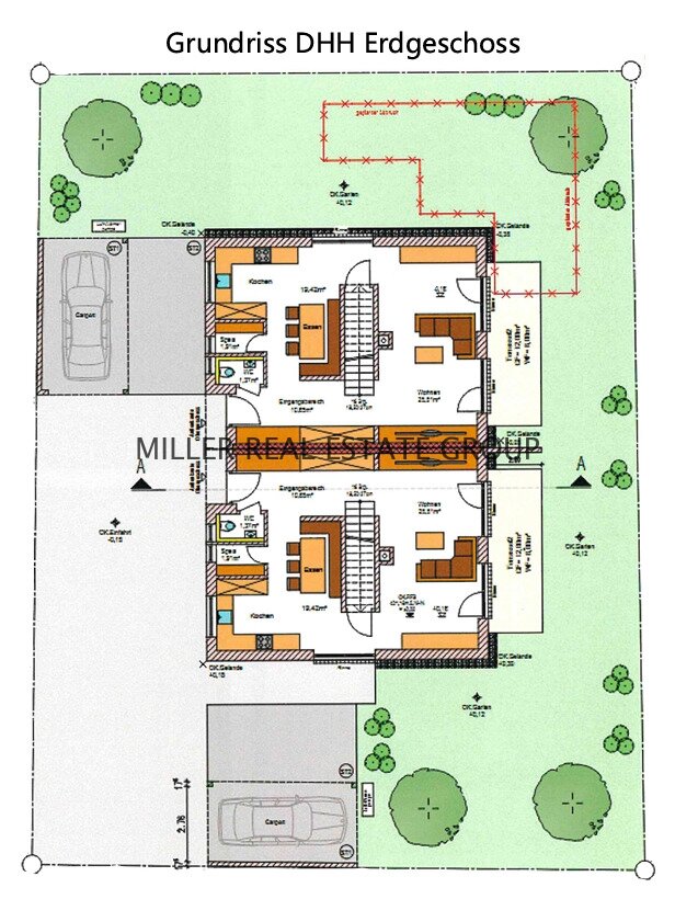 BAUGRUNDSTÜCK MIT GENEHMIGTER PLANUNG FÜR MODERNE DOPPELHAUSHÄLFTE – RUHELAGE IN LENTING BEI INGOLSTADT!