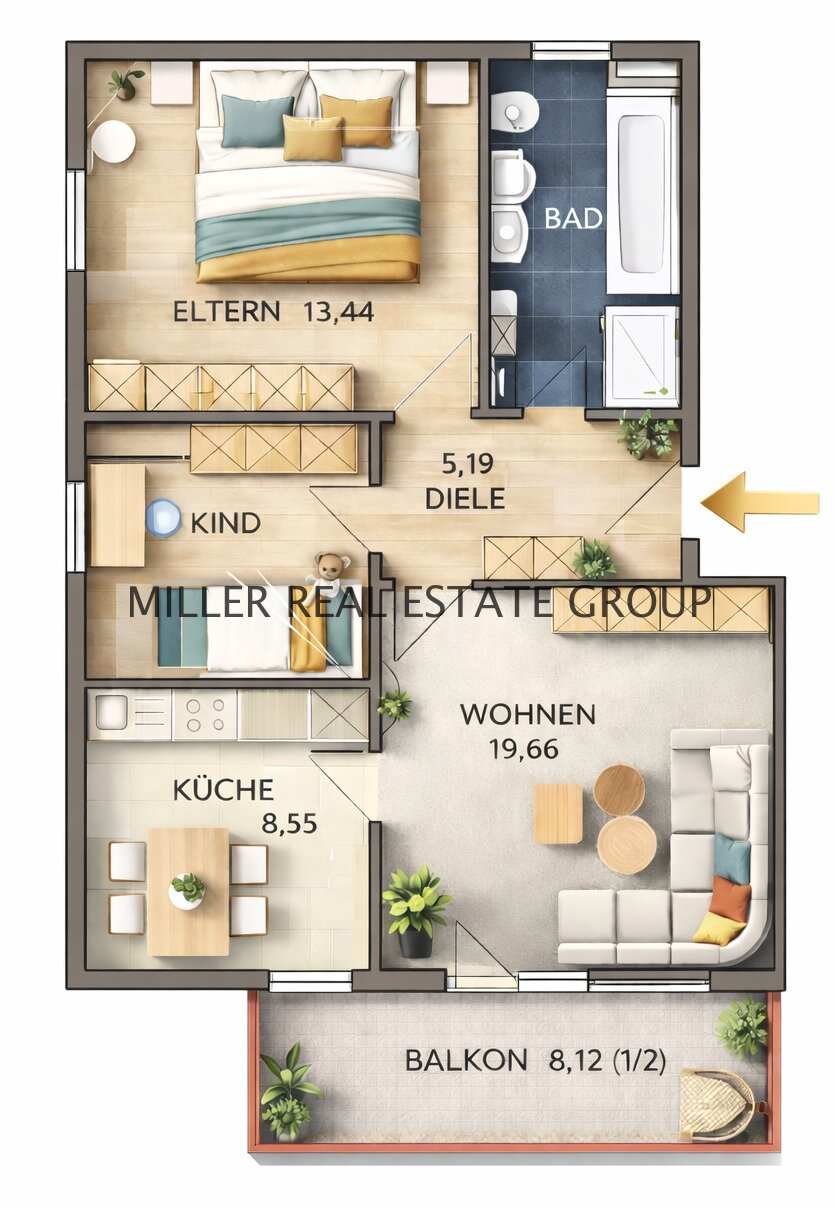 Stilvolle 3-Zimmer-Eigentumswohnung mit Balkon & Carport in begehrter Wohnlage von Ingolstadt-Süd!