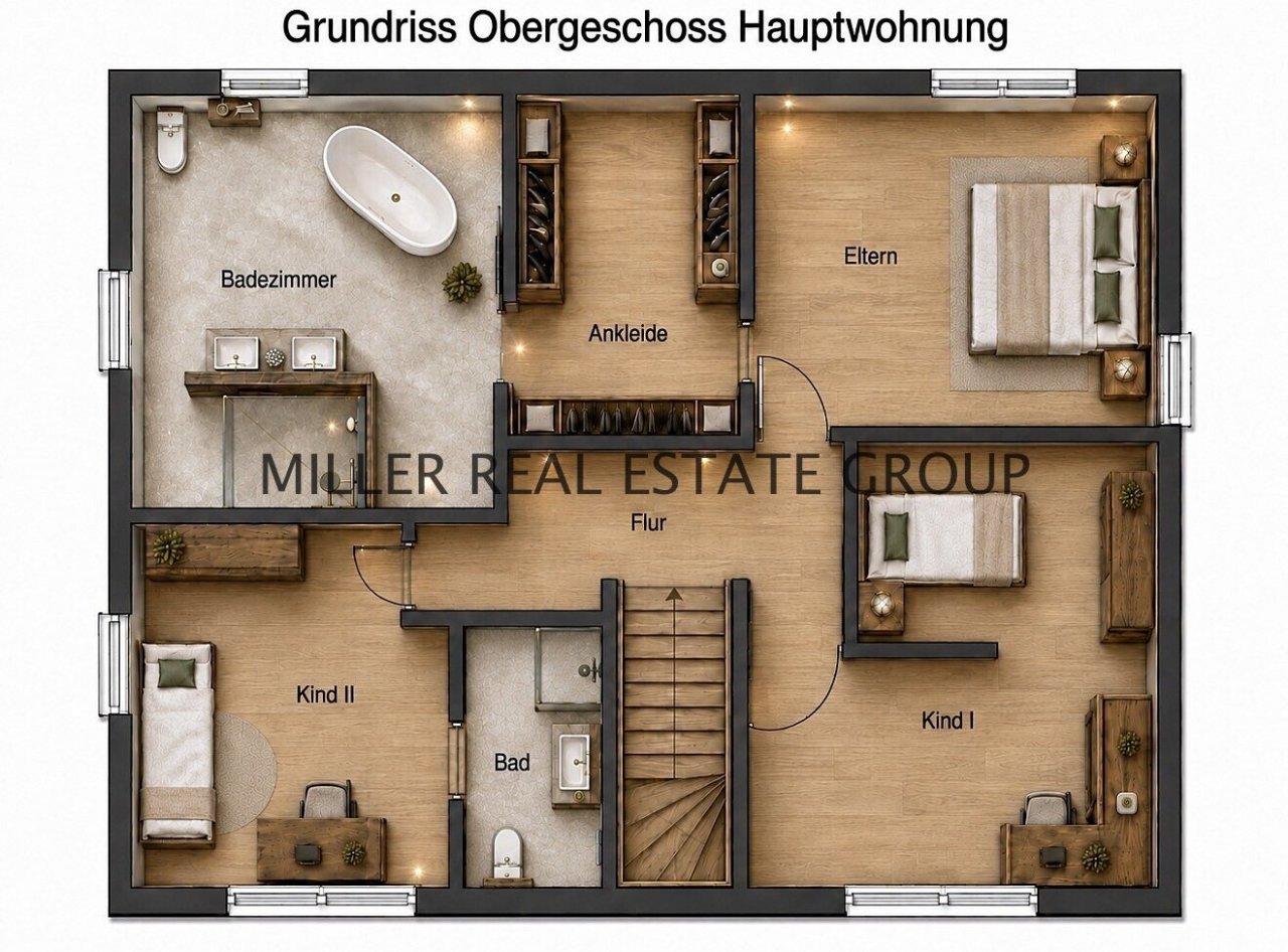 Grundriss Obergeschoss Hauptwohnung