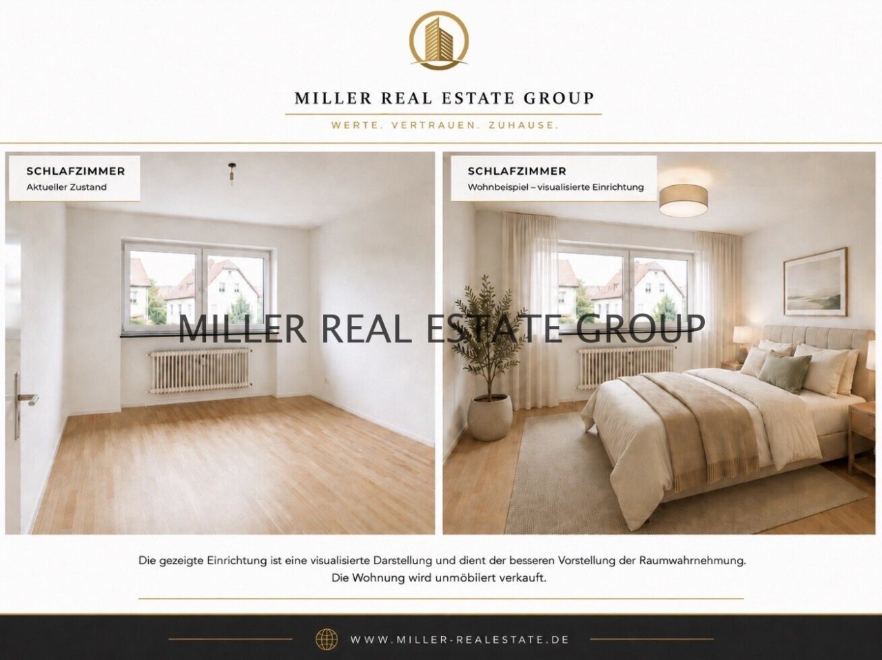 Schlafzimmer – Wohnbeispiel (visualisierte Einrichtung) Schlafzimmer – Wohnbeispiel (visualisierte Einrichtung)