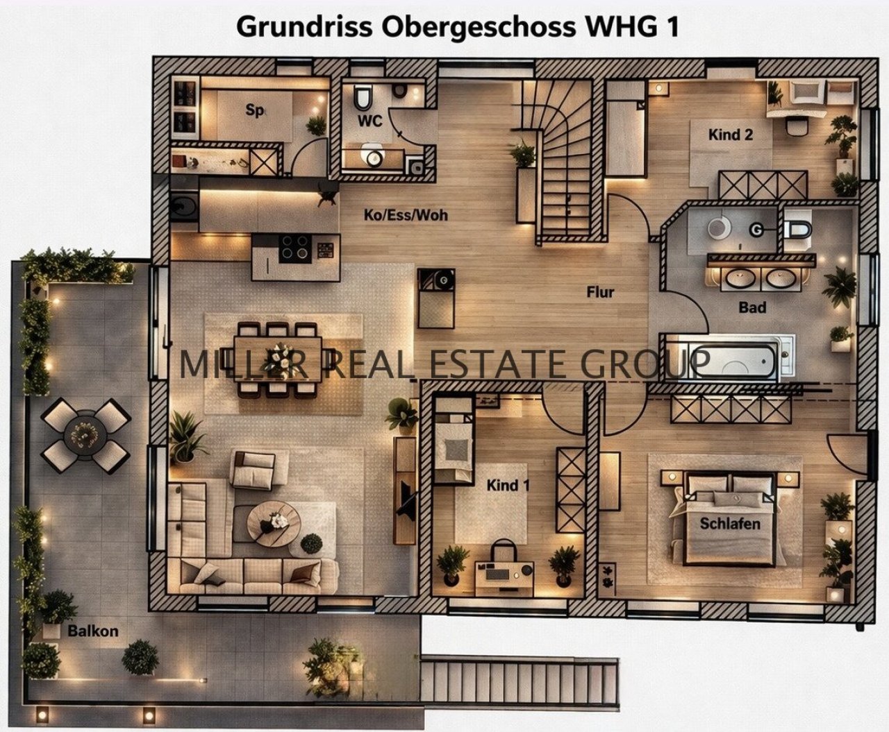 Grundriss Obergeschoss, Hauptwohnung Grundriss Obergeschoss, Hauptwohnung