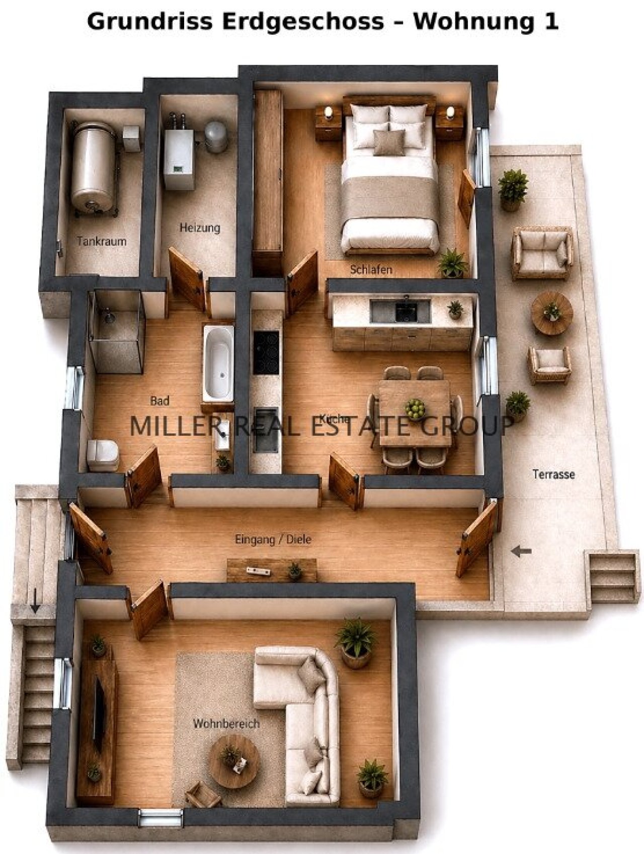Grundriss Erdgeschoss, Wohnung I Grundriss Erdgeschoss, Wohnung I