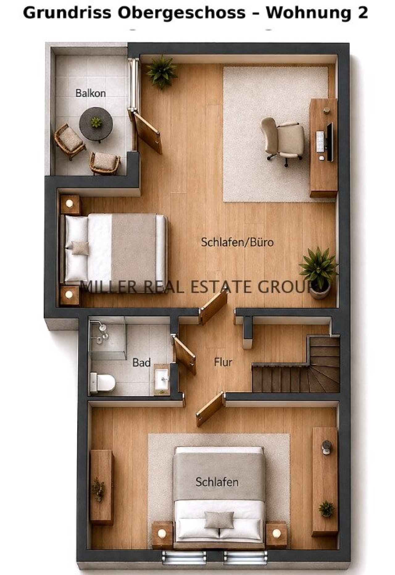 Grundriss Obergeschoss, Wohnung II Grundriss Obergeschoss, Wohnung II