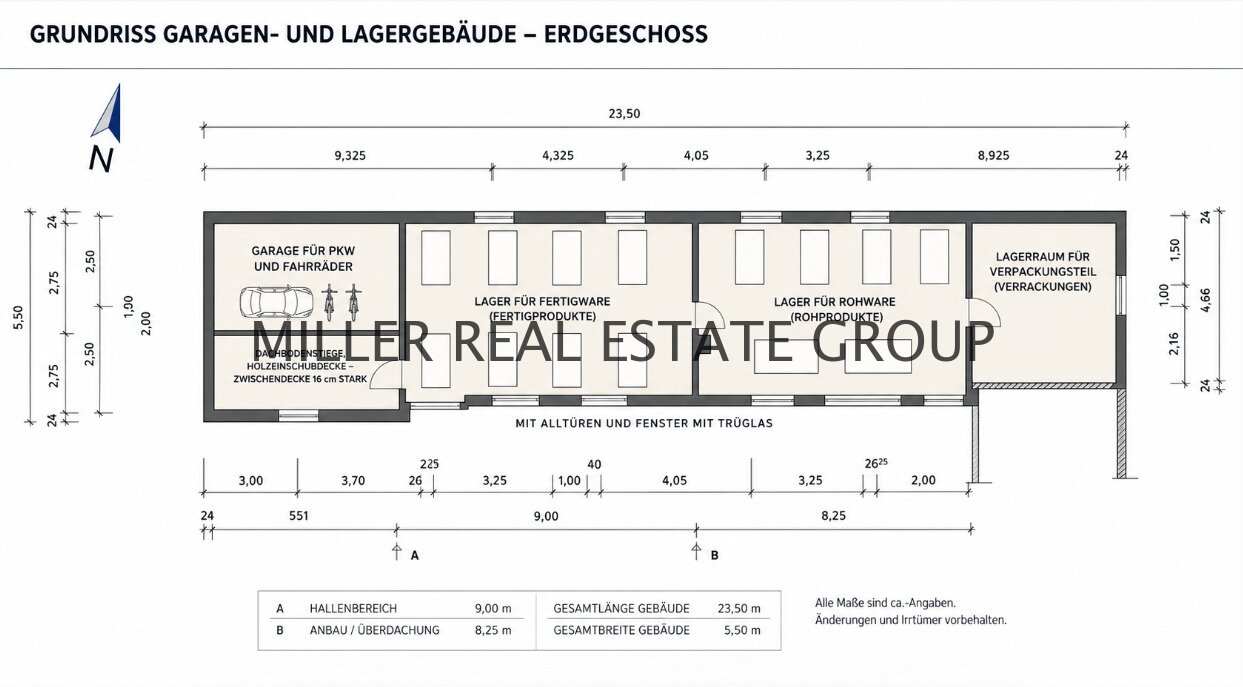 Grundriss Lagerhalle Erdgeschoss