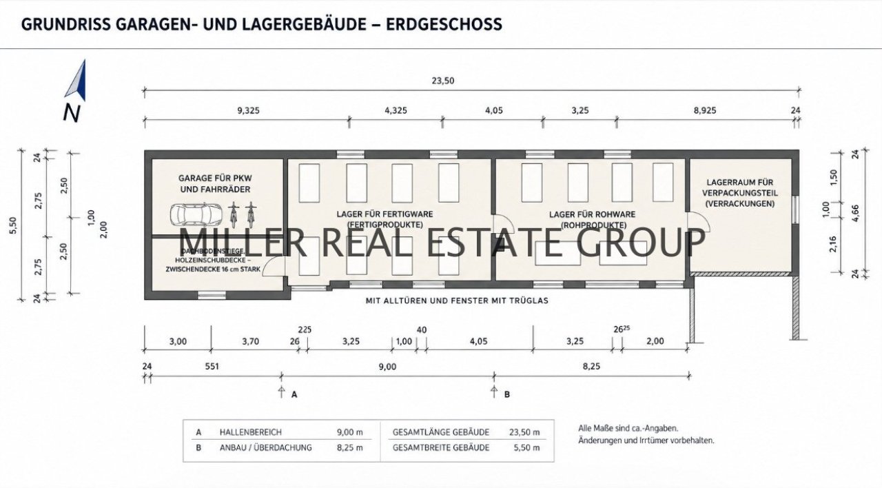 Grundriss Lagerhalle Erdgeschoss