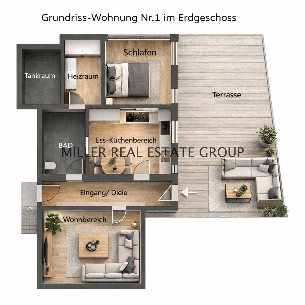 Grundriss Erdgeschoss Wohnung I