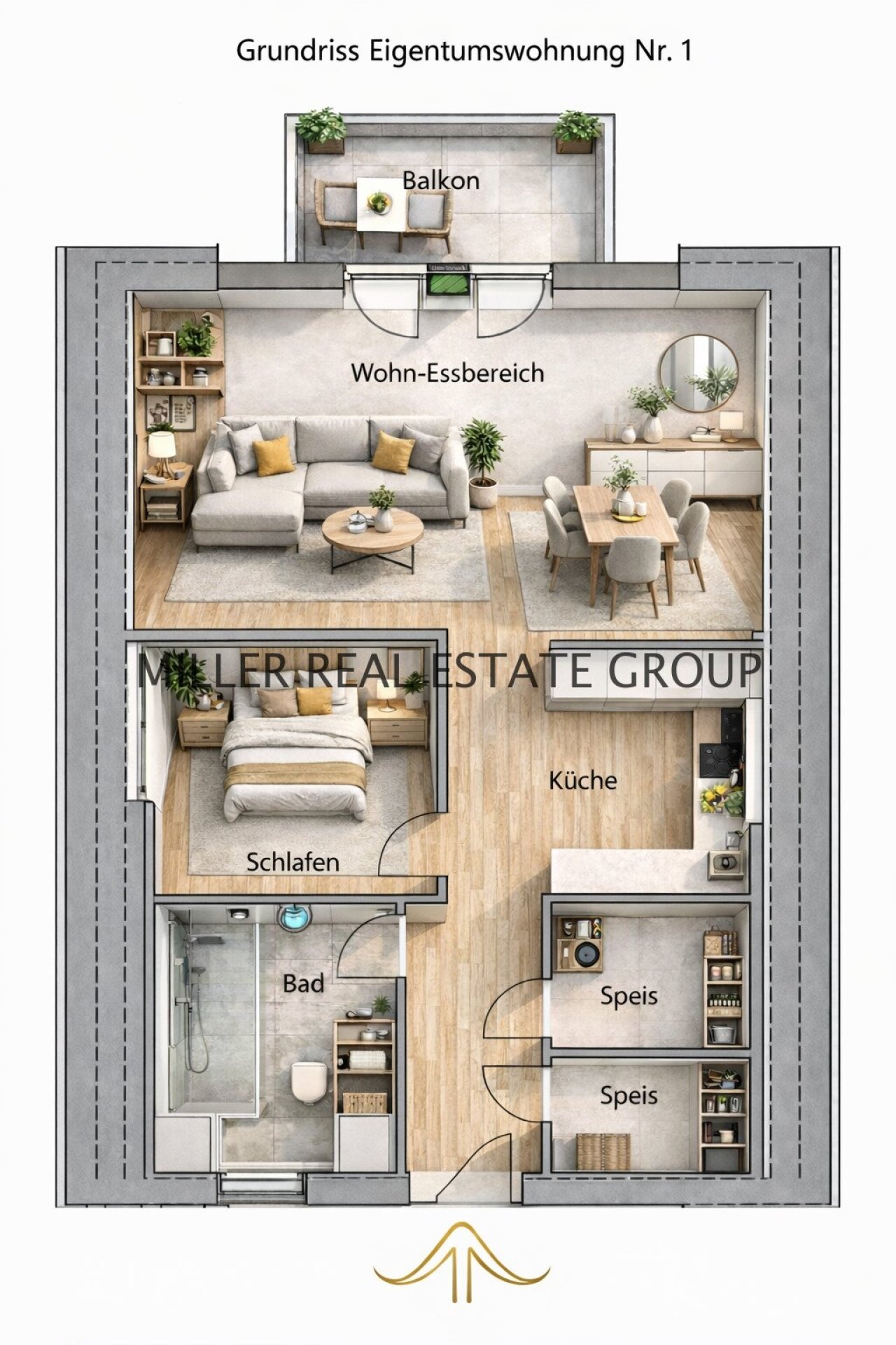 Grundriss Wohnung Nr. 1