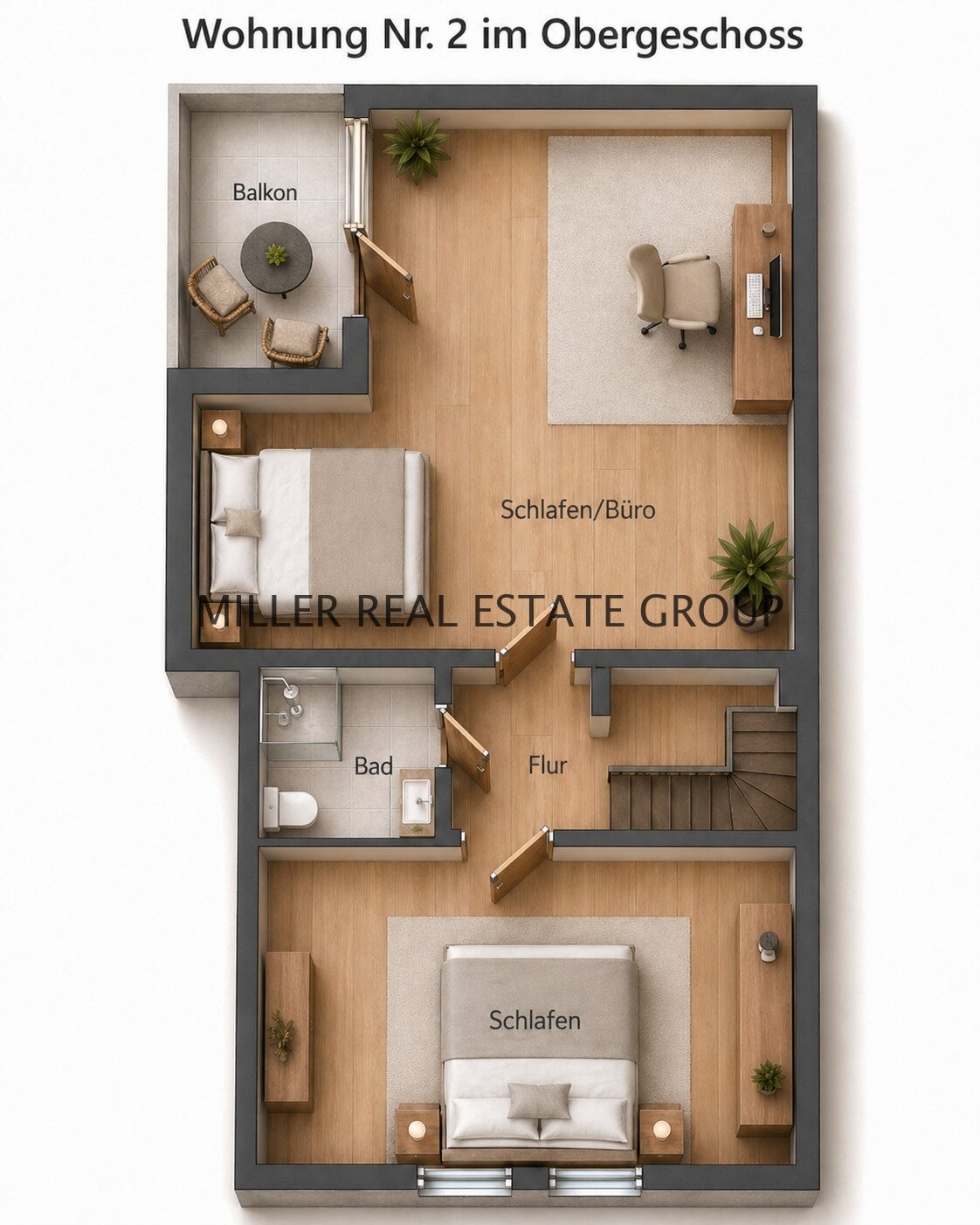 Grundriss Obergeschoss Wohnung II